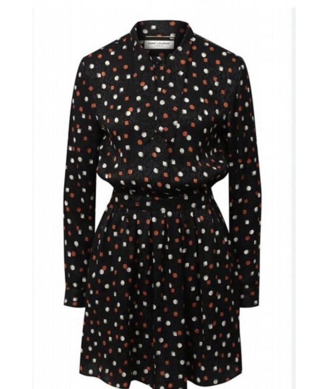 SAINT LAURENT Черное шелковое коктейльное платье, фото 6
