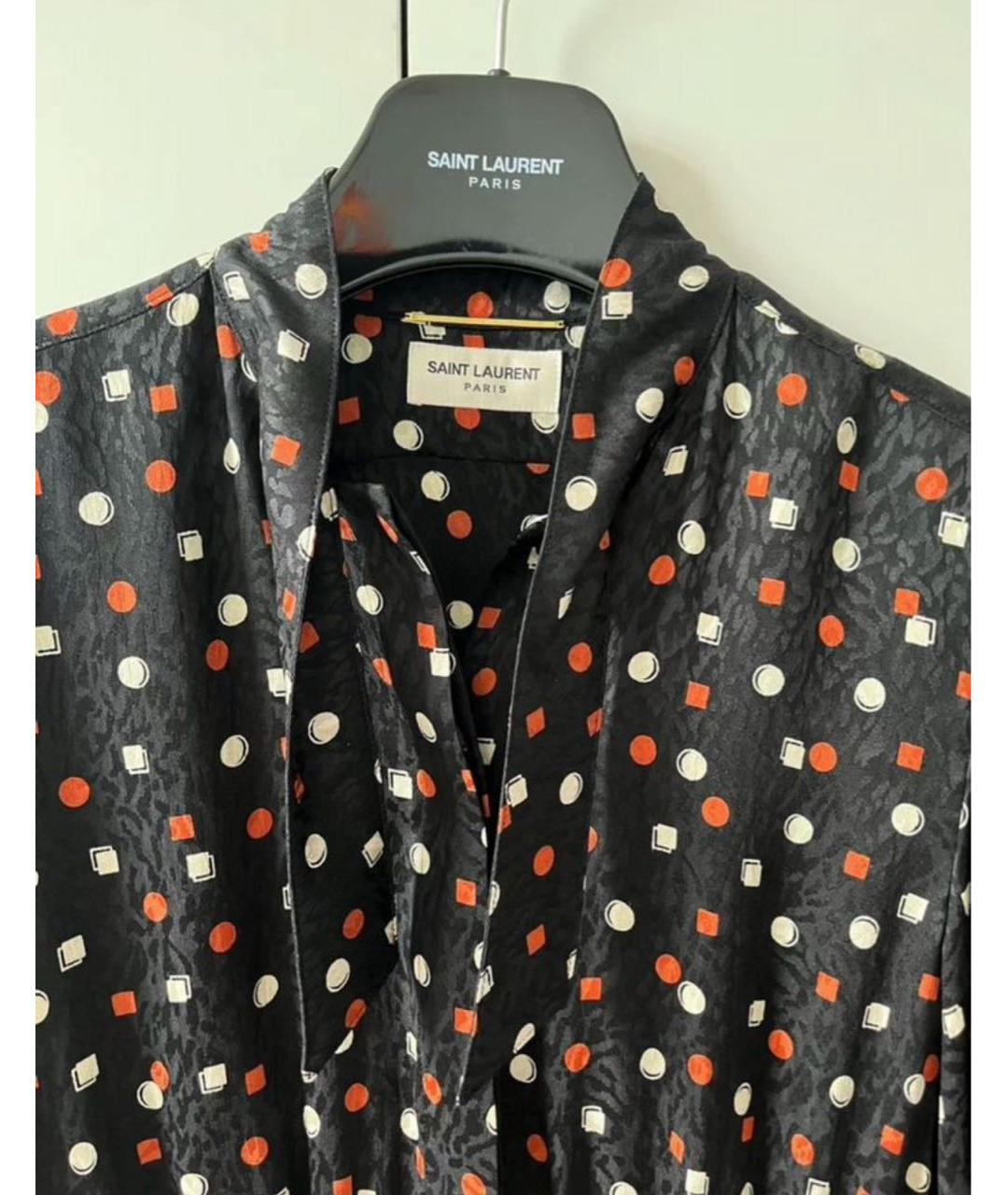 SAINT LAURENT Черное шелковое коктейльное платье, фото 2