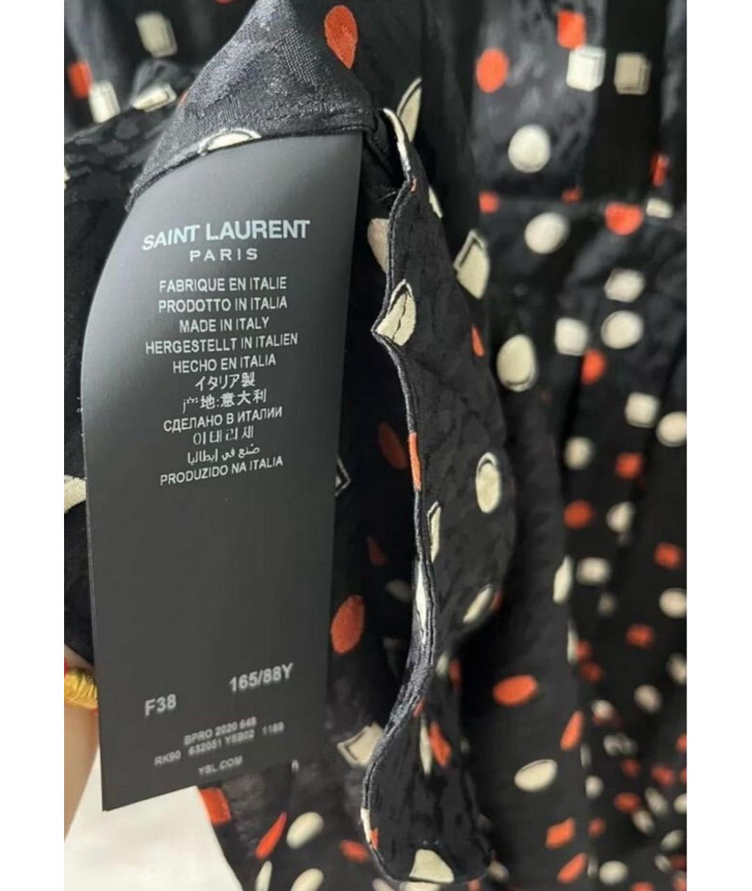 SAINT LAURENT Черное шелковое коктейльное платье, фото 4