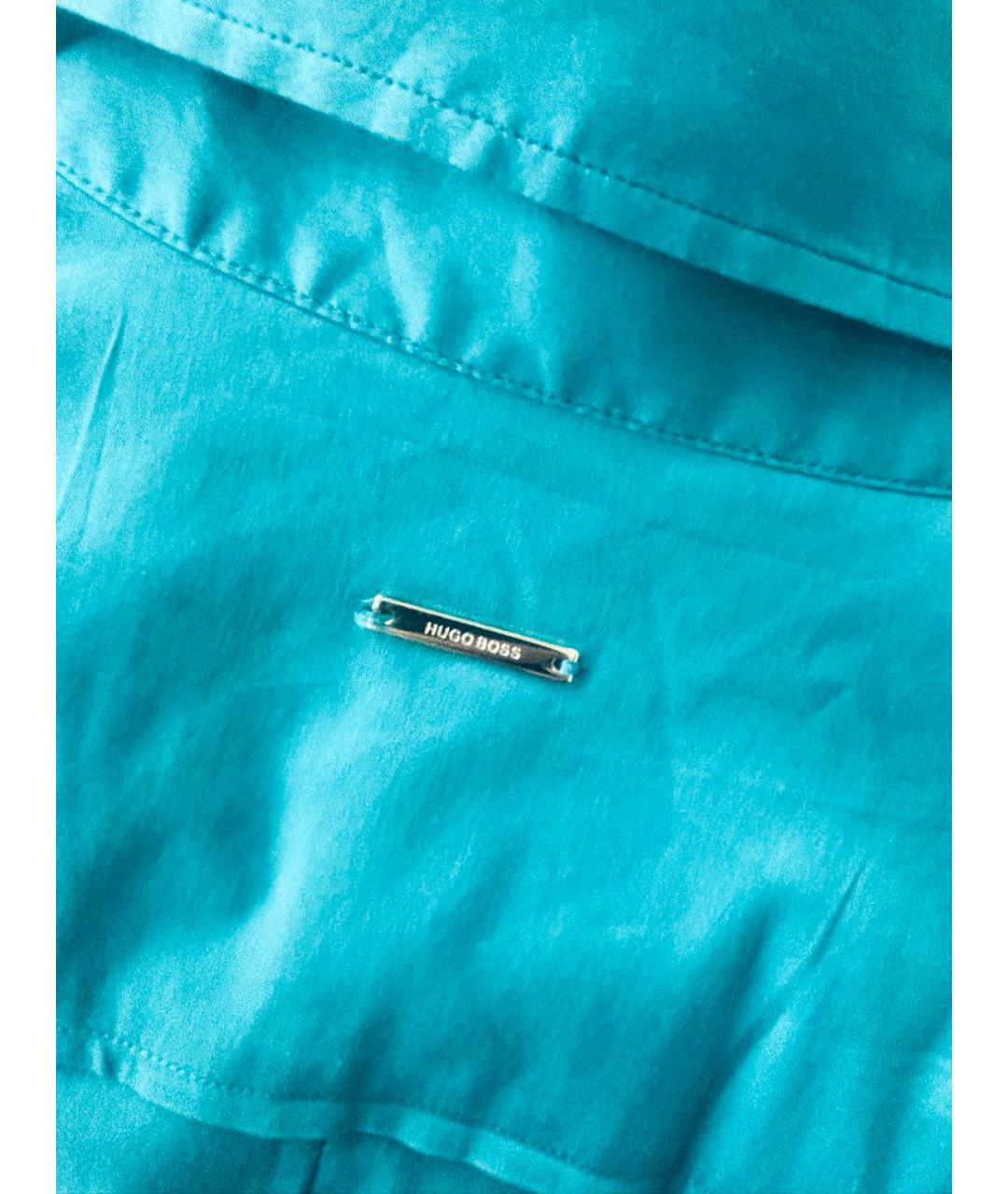 HUGO BOSS Бирюзовая хлопковая рубашка, фото 4