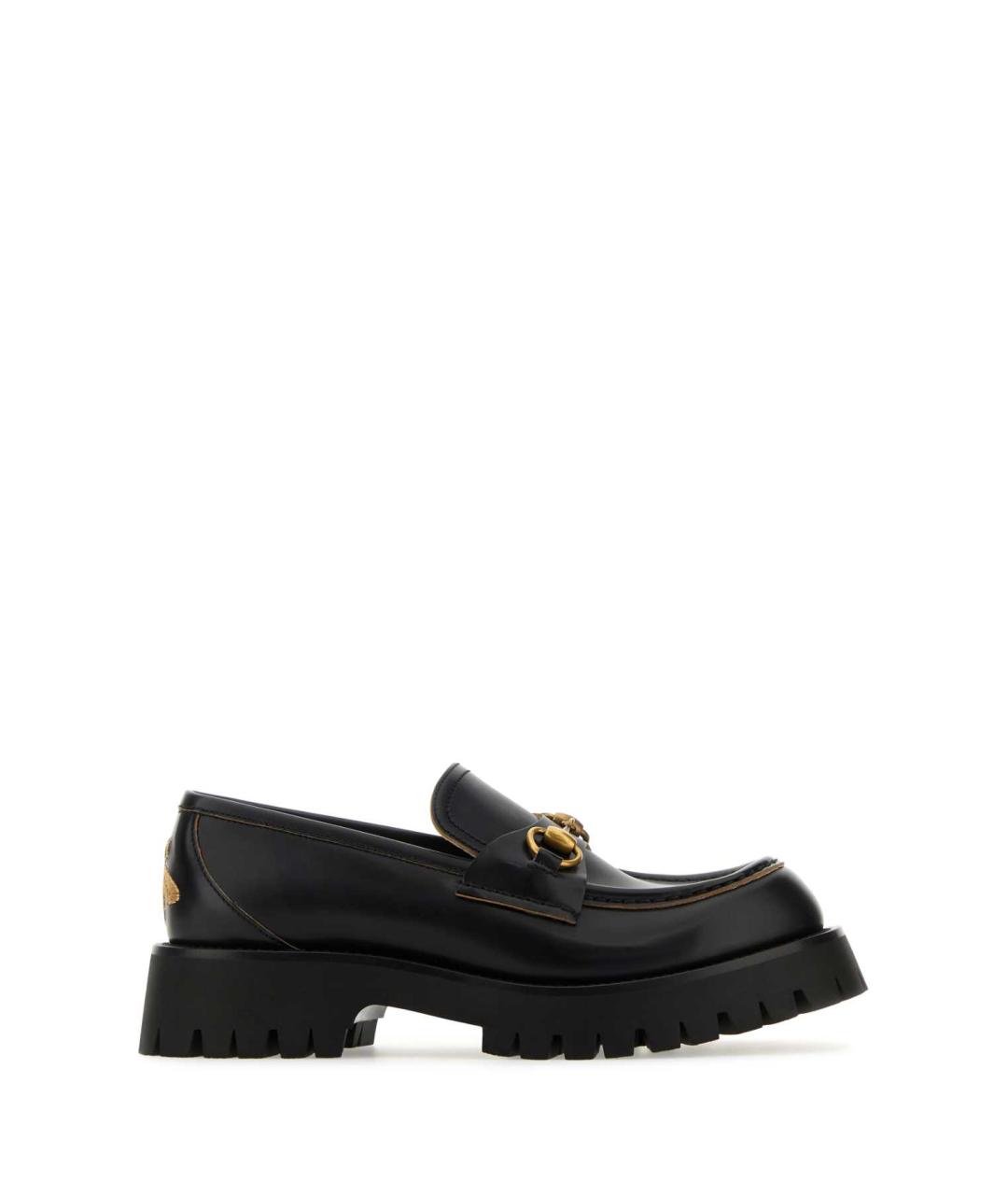 GUCCI Черные кожаные лоферы, фото 1