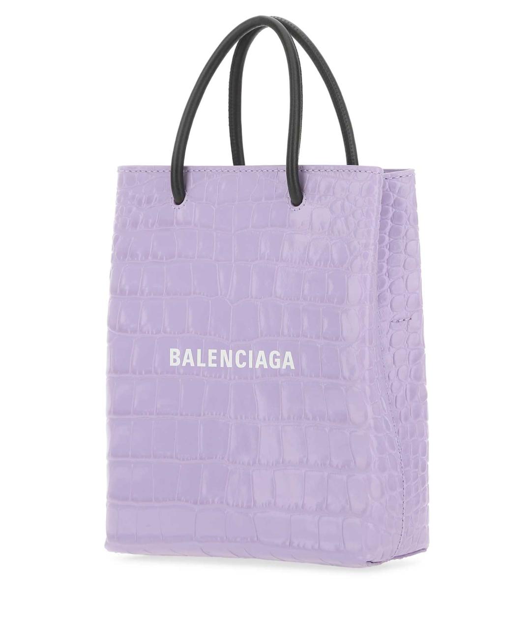 BALENCIAGA Фиолетовая кожаная сумка с короткими ручками, фото 2