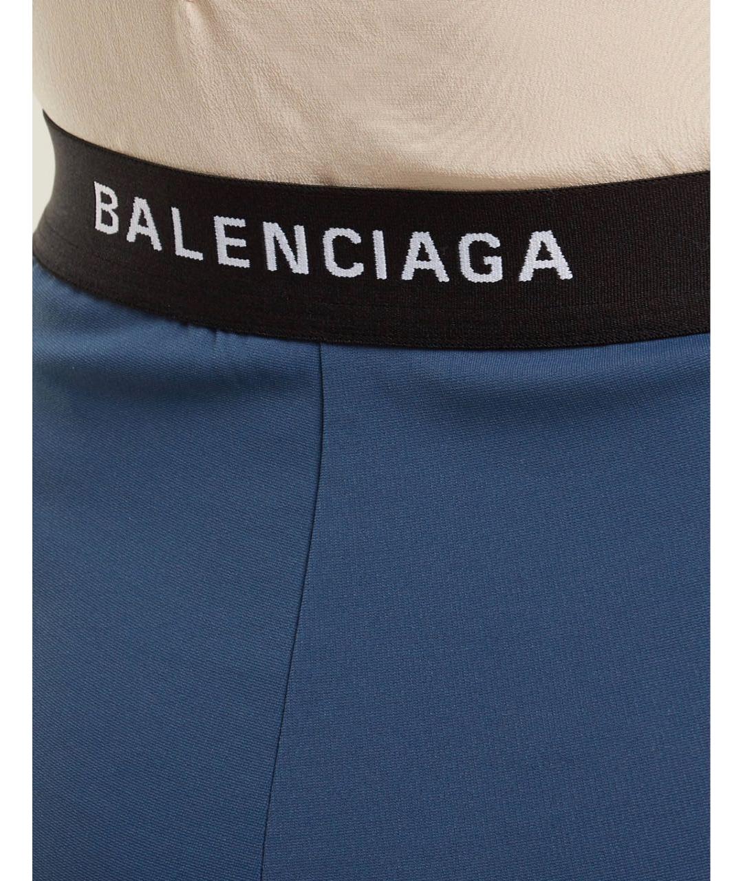 BALENCIAGA Синие вискозные леггинсы и велосипедки, фото 3