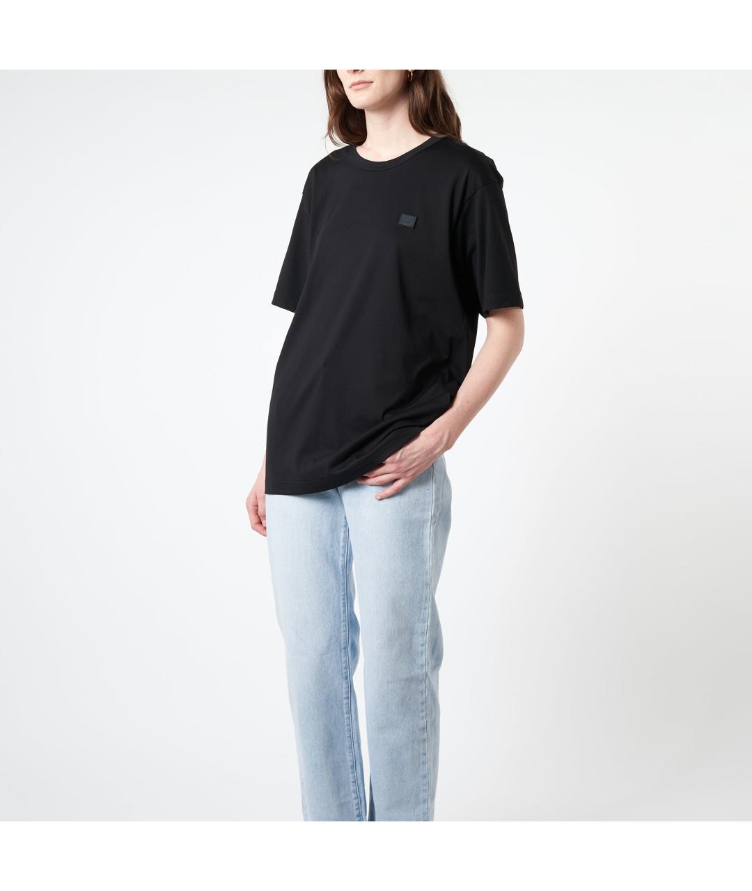 ACNE STUDIOS Черная хлопковая футболка, фото 5