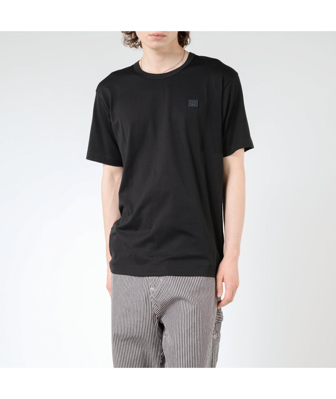 ACNE STUDIOS Черная хлопковая футболка, фото 3