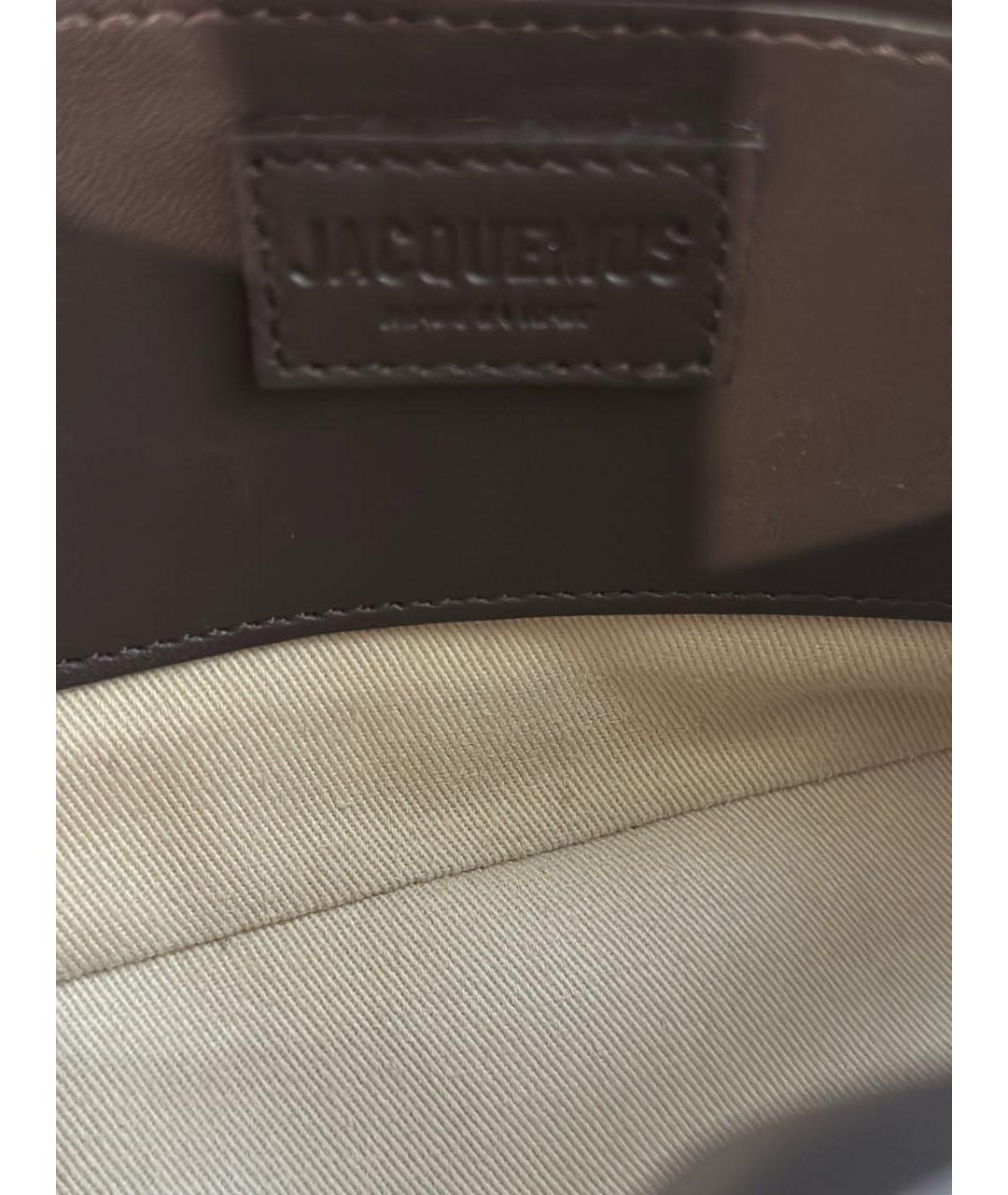 JACQUEMUS Коричневая кожаная сумка с короткими ручками, фото 7