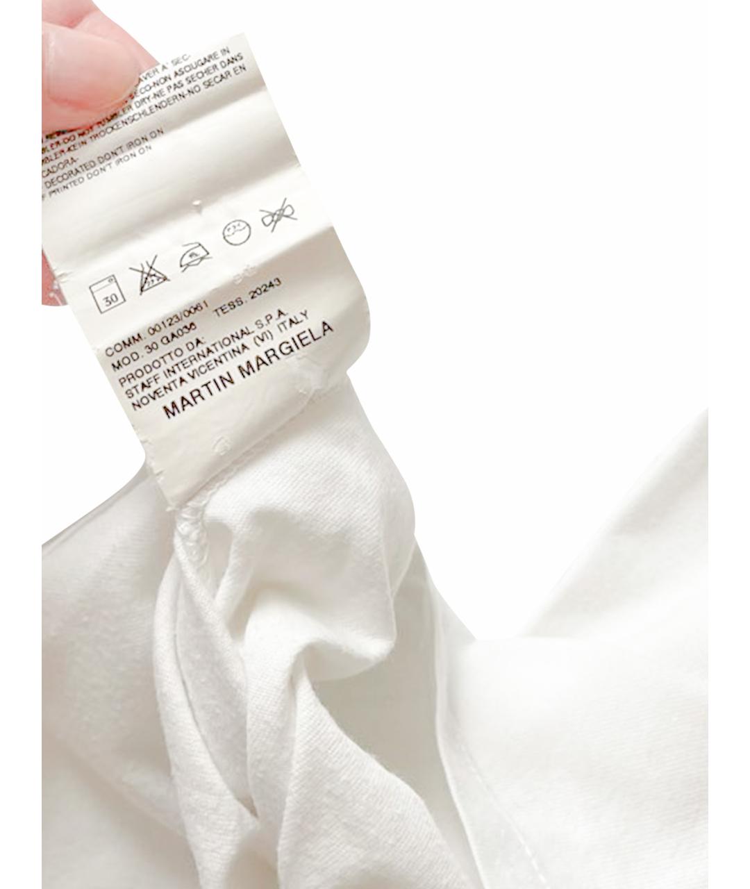 MAISON MARGIELA Белая хлопковая футболка, фото 10