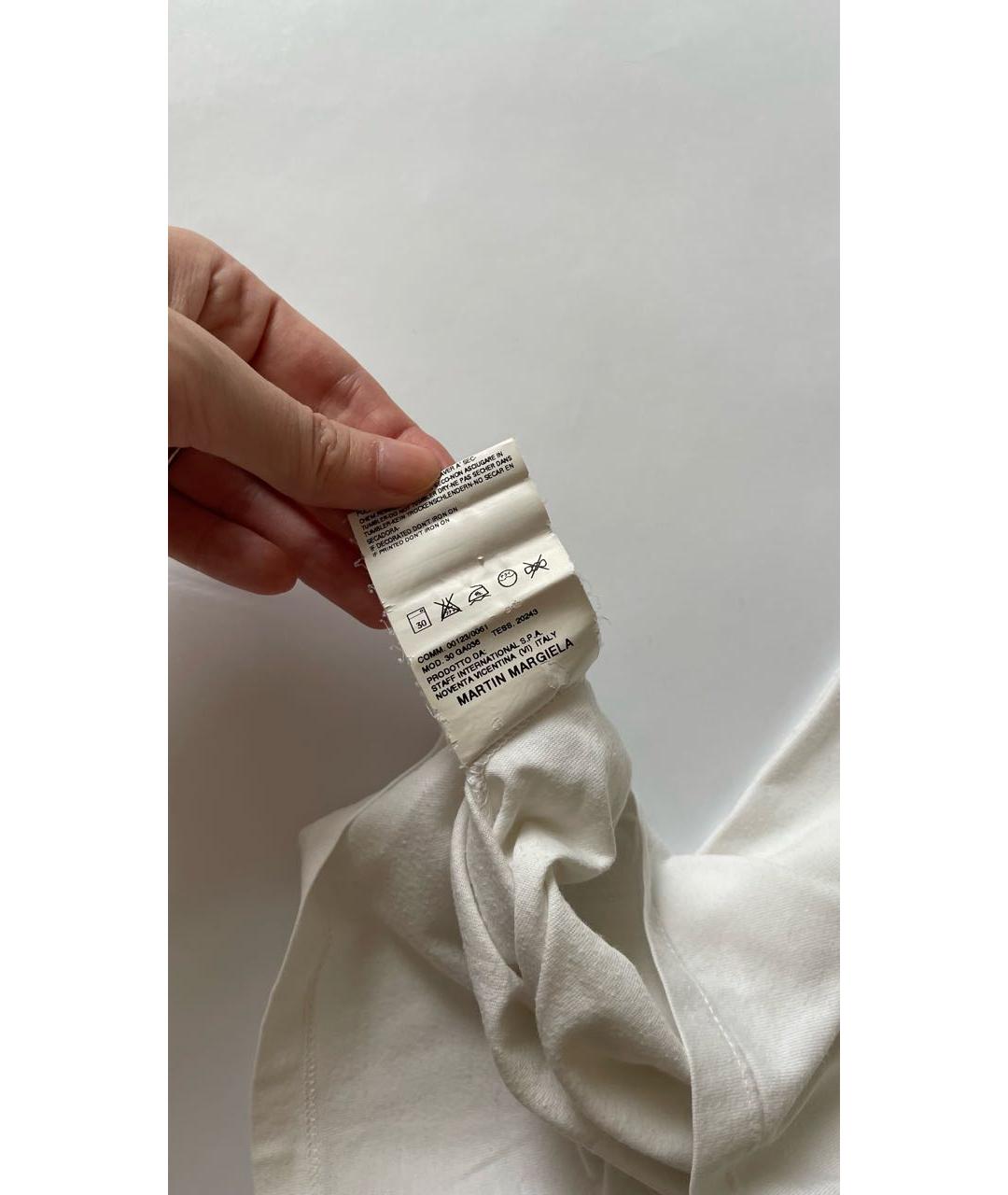 MAISON MARGIELA Белая хлопковая футболка, фото 4
