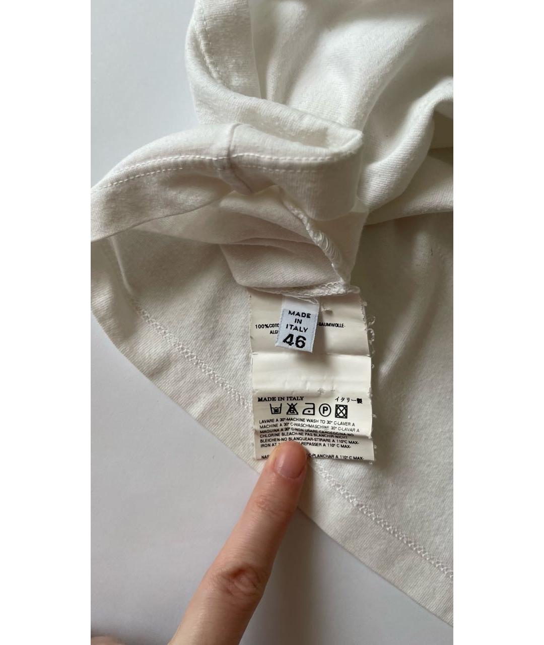 MAISON MARGIELA Белая хлопковая футболка, фото 3