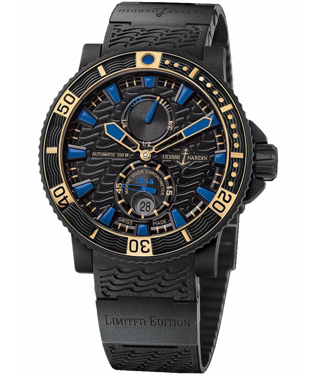 Ulysse Nardin Черные часы из розового золота, фото 1