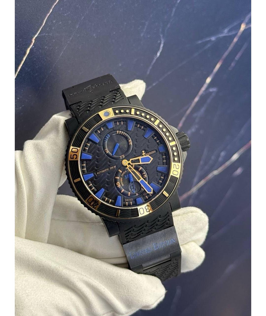 Ulysse Nardin Черные часы из розового золота, фото 2
