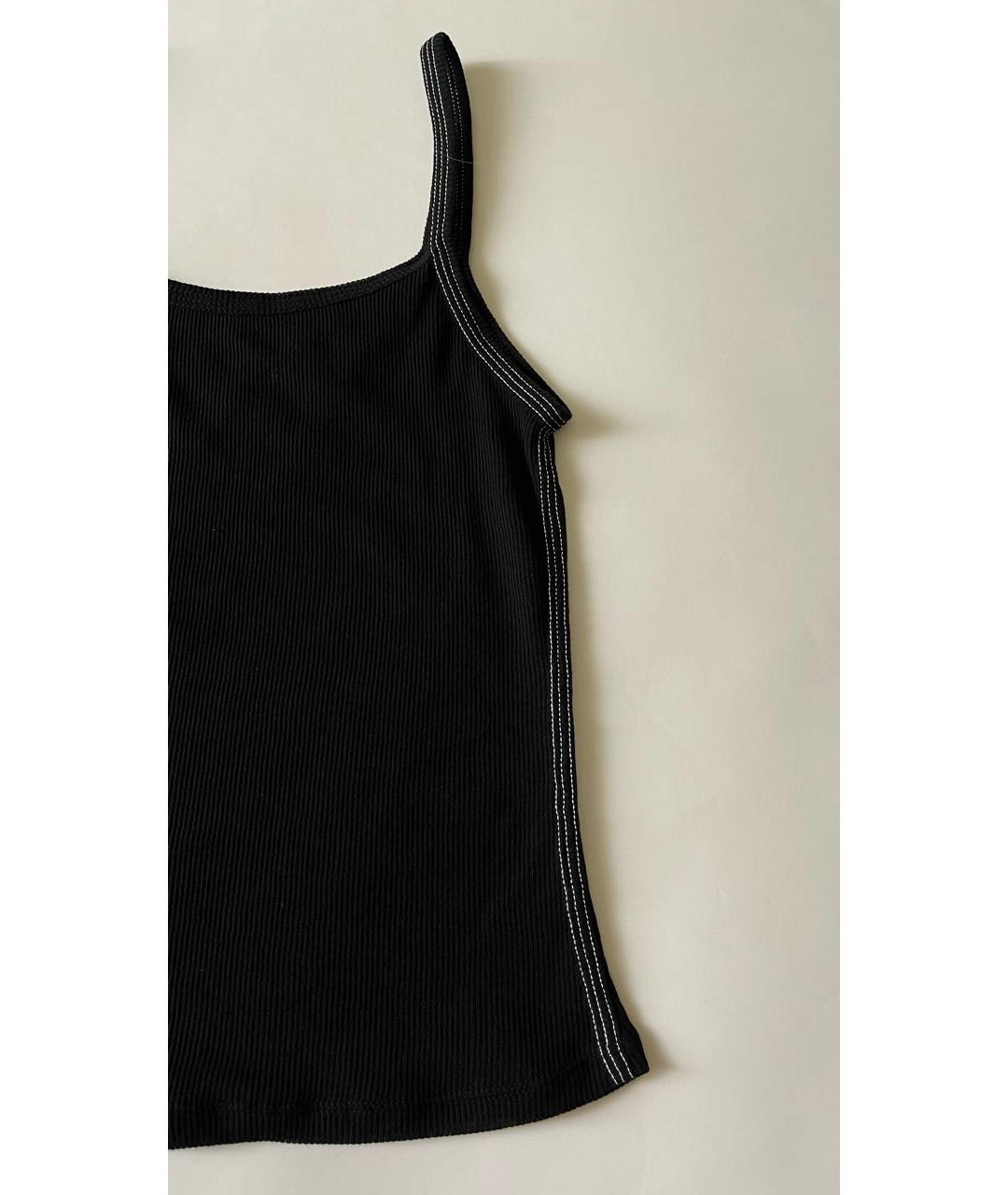 DION LEE Черная хлопко-эластановая майка, фото 2