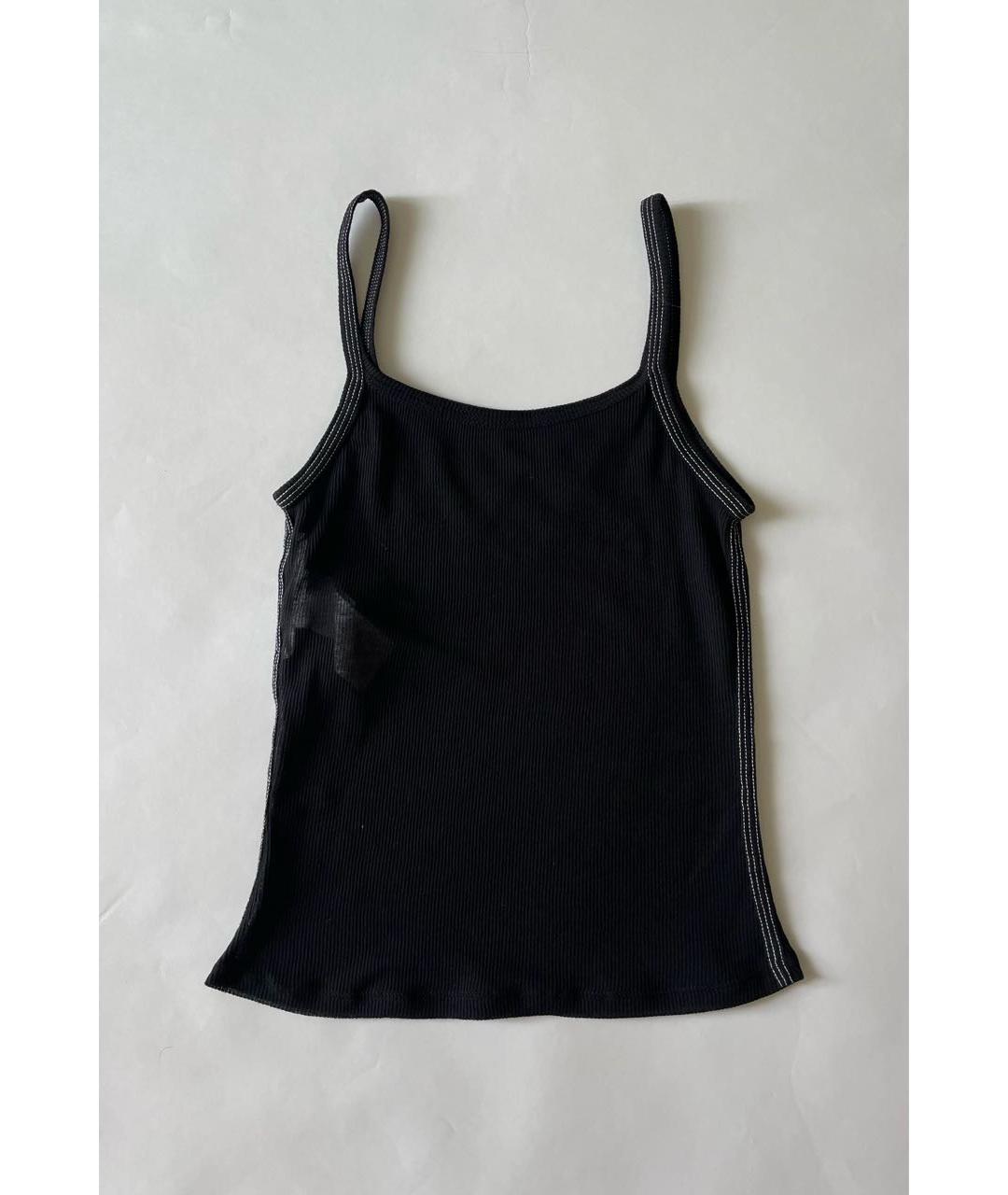 DION LEE Черная хлопко-эластановая майка, фото 5