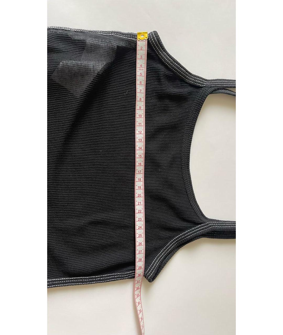 DION LEE Черная хлопко-эластановая майка, фото 4