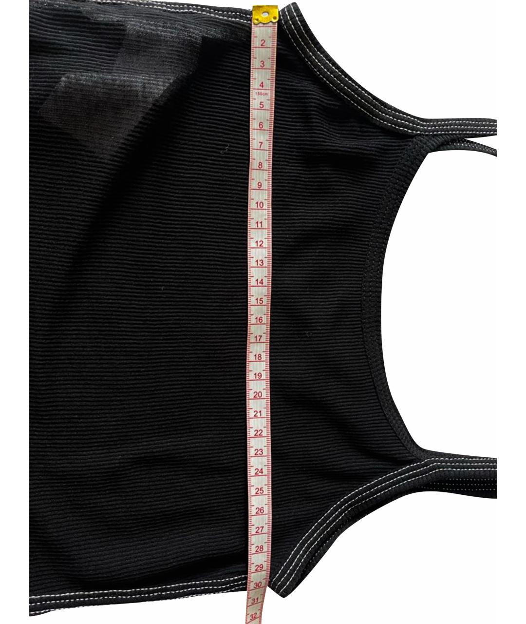 DION LEE Черная хлопко-эластановая майка, фото 6
