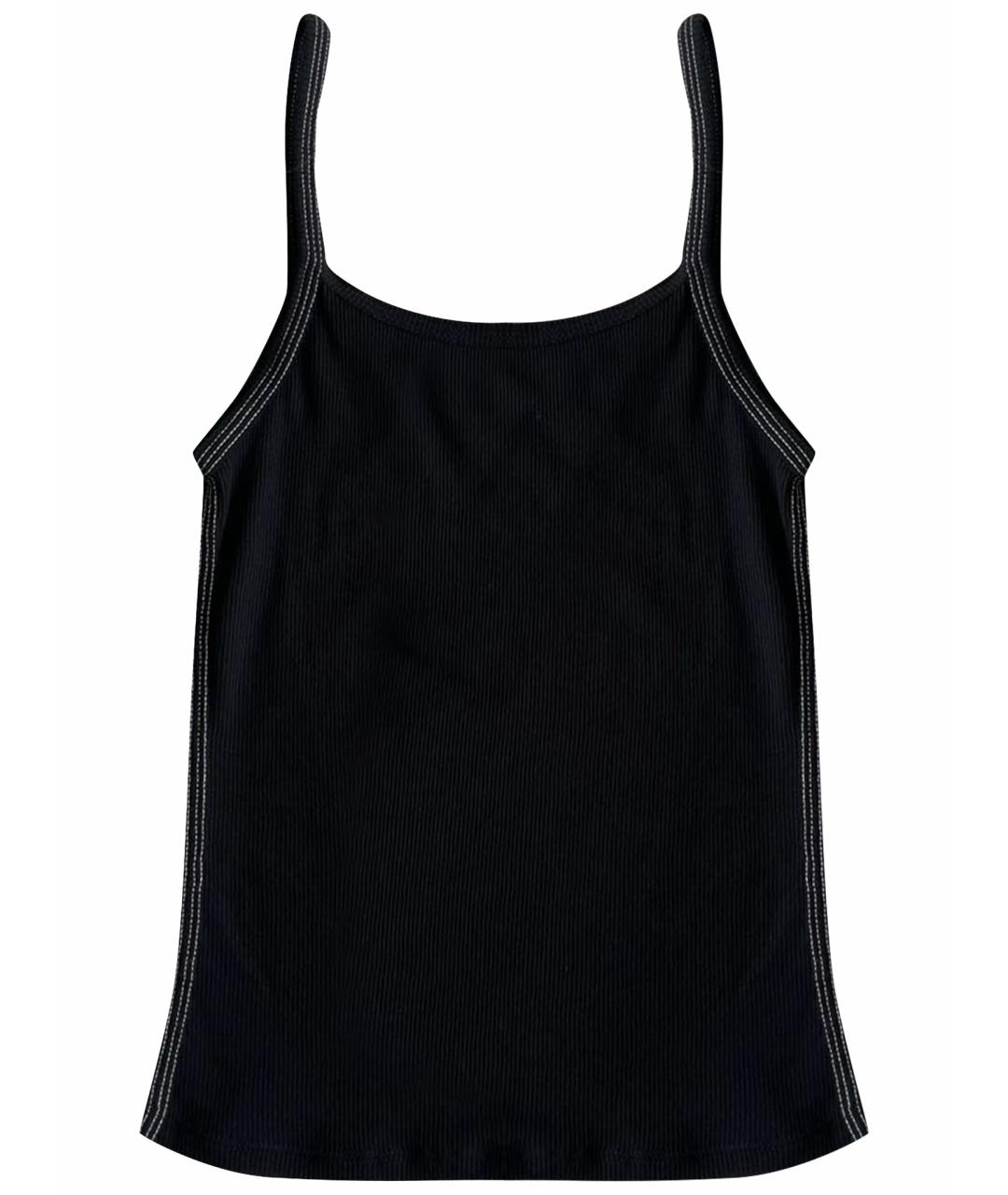 DION LEE Черная хлопко-эластановая майка, фото 1