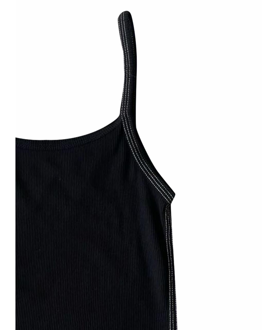 DION LEE Черная хлопко-эластановая майка, фото 7