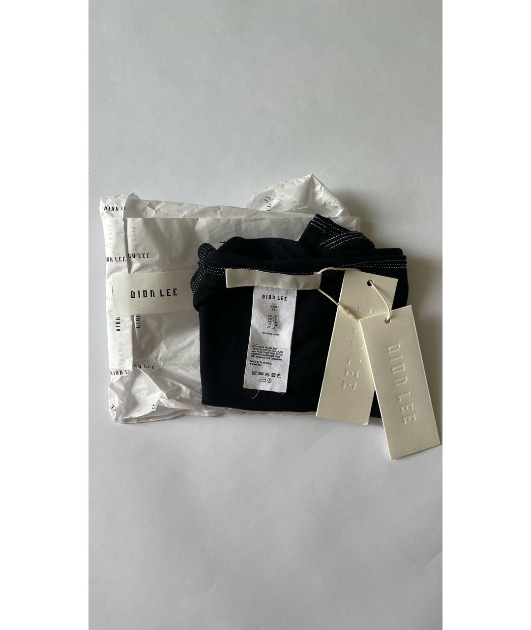DION LEE Черная хлопко-эластановая майка, фото 3