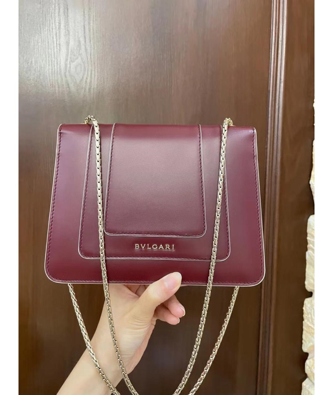 BVLGARI Красная кожаная сумка через плечо, фото 3