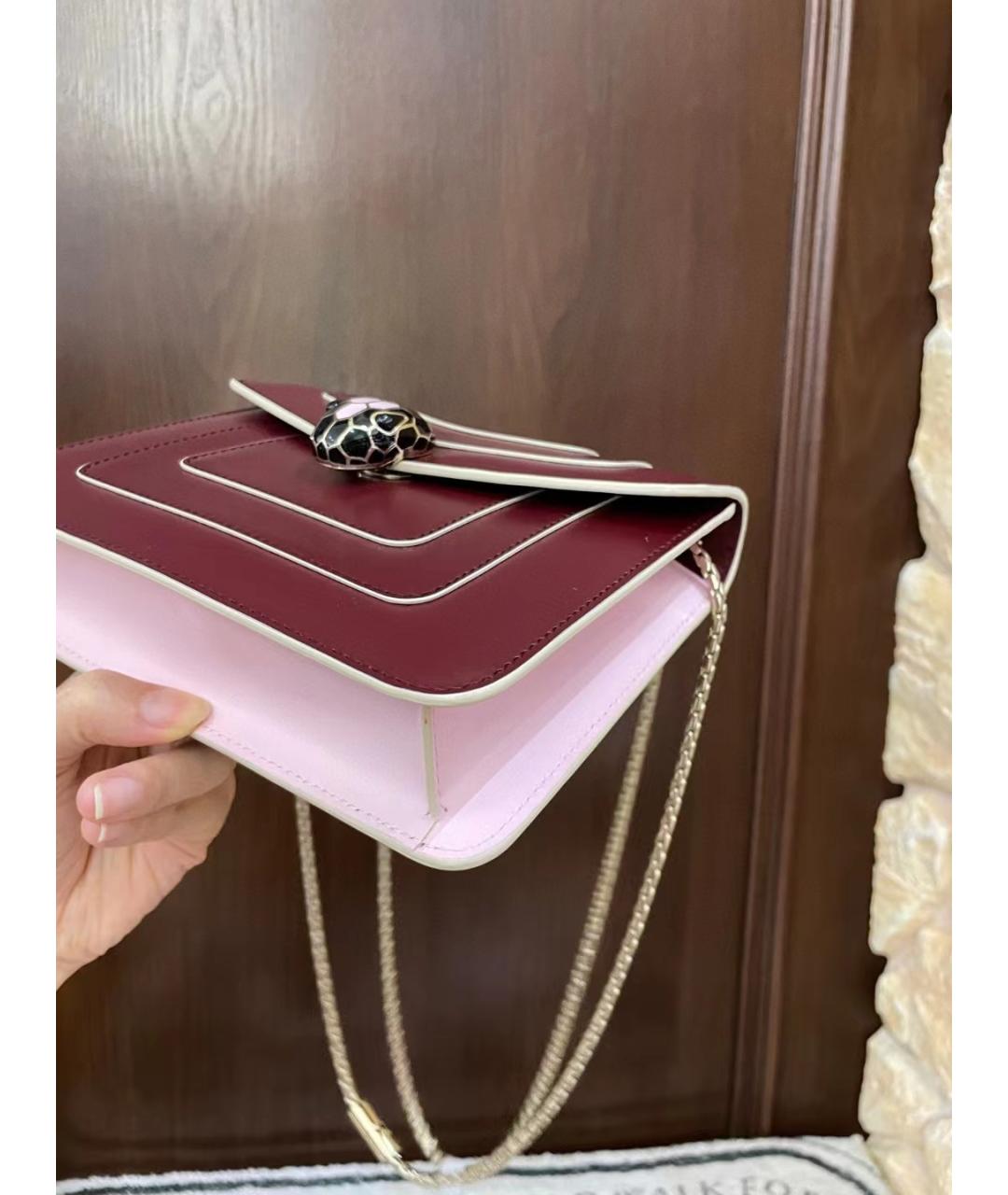 BVLGARI Красная кожаная сумка через плечо, фото 5