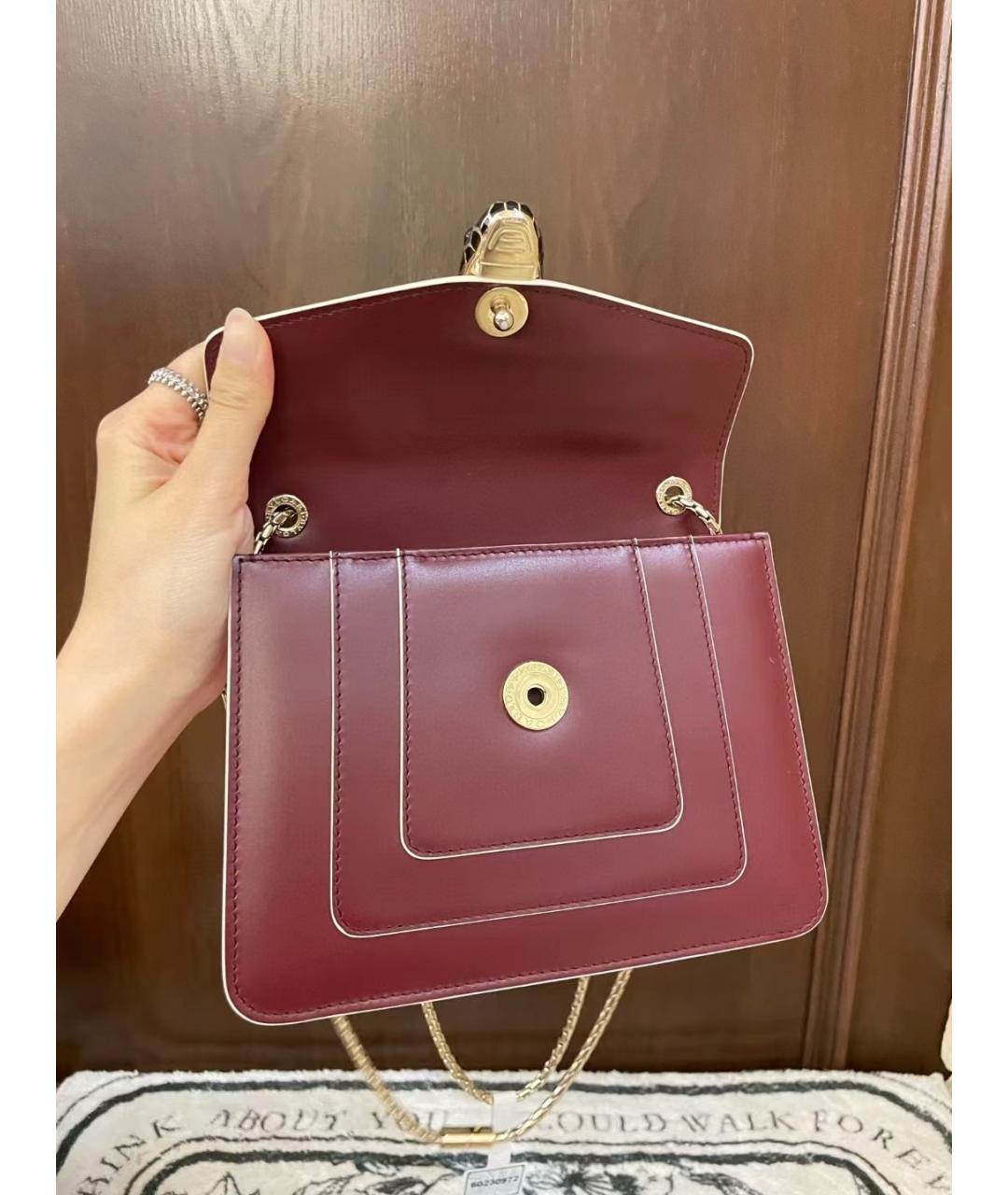 BVLGARI Красная кожаная сумка через плечо, фото 4