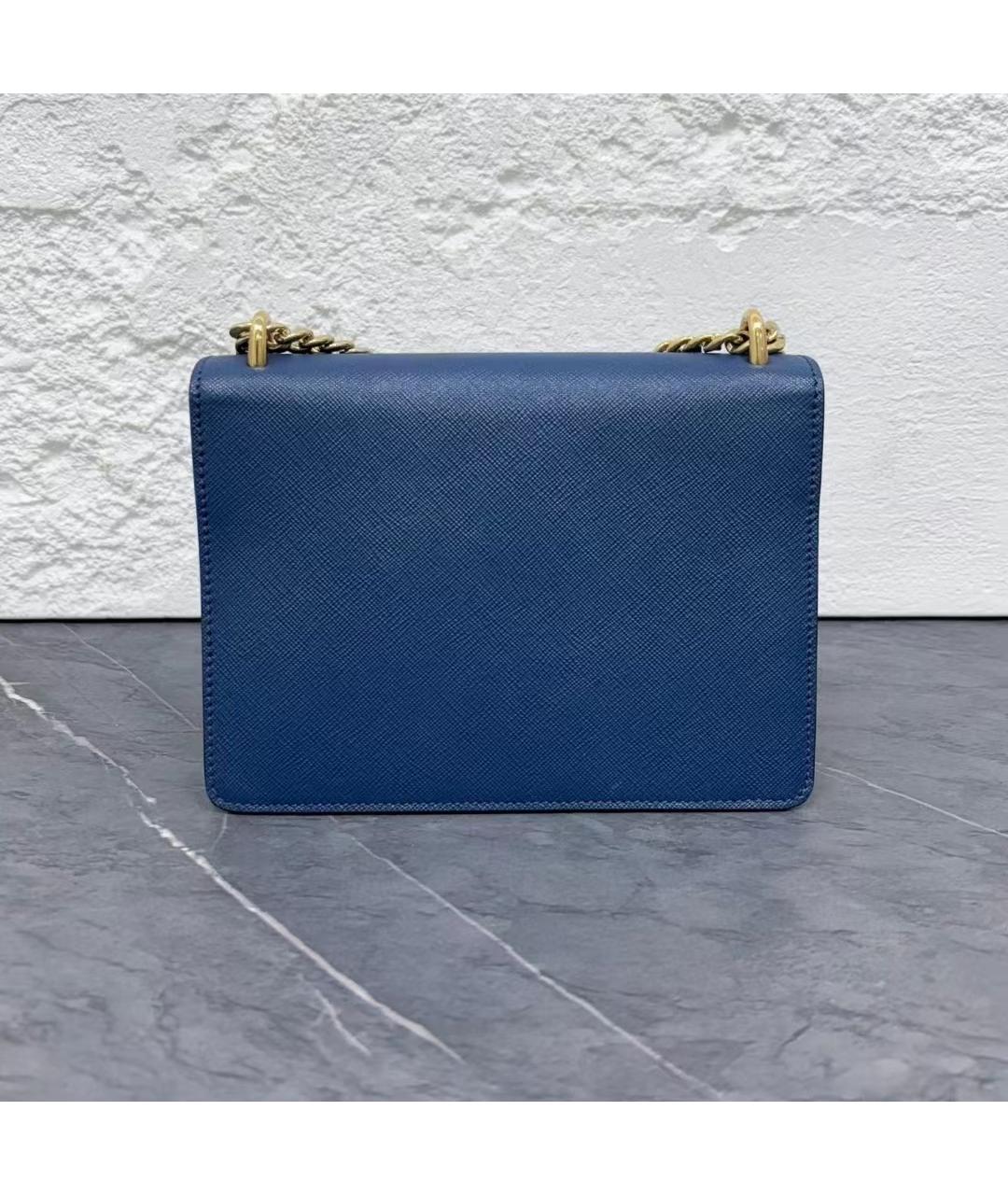 PRADA Голубая кожаная сумка через плечо, фото 3