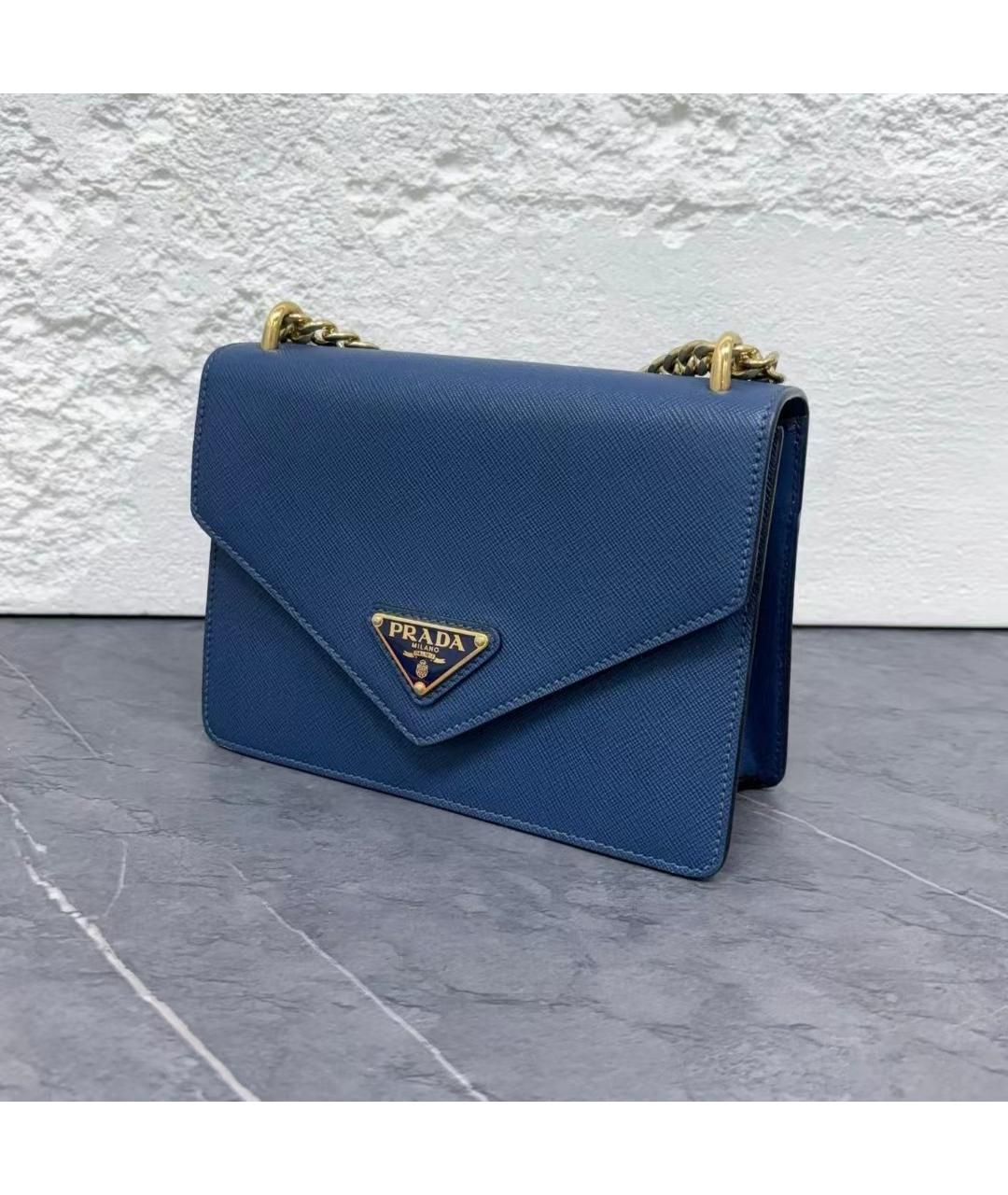 PRADA Голубая кожаная сумка через плечо, фото 4