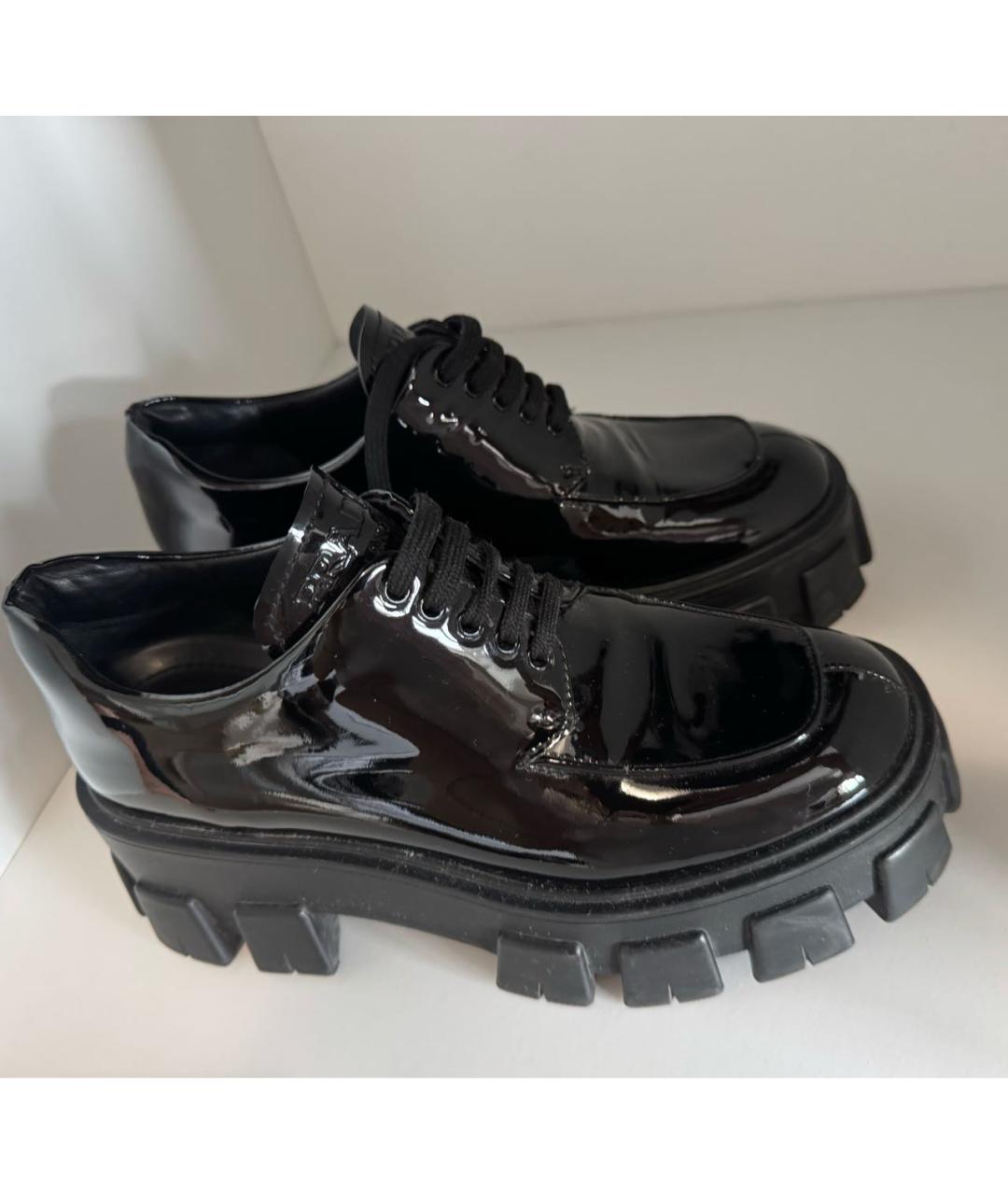 PRADA Черные брогги и оксфорды из лакированной кожи, фото 4
