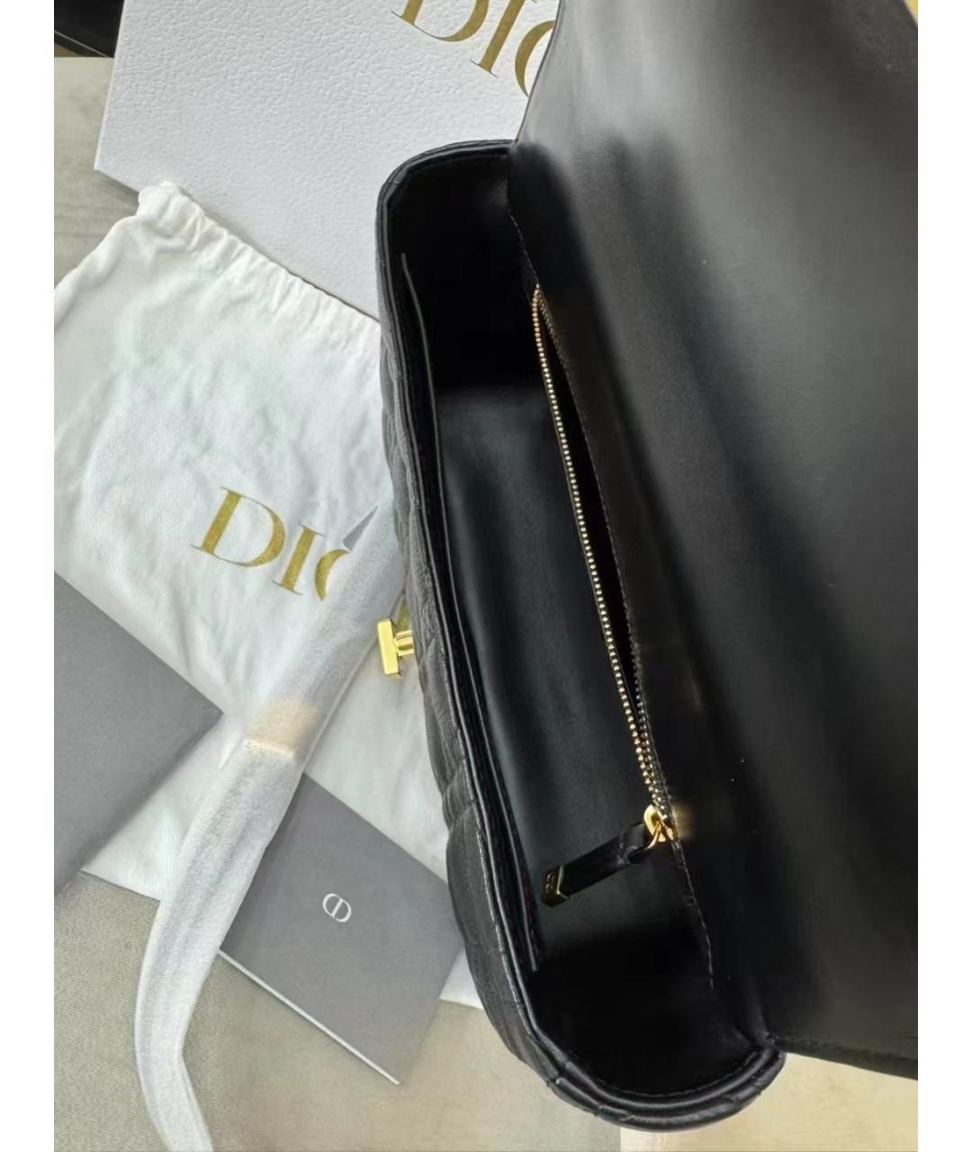 CHRISTIAN DIOR Черная кожаная сумка через плечо, фото 6