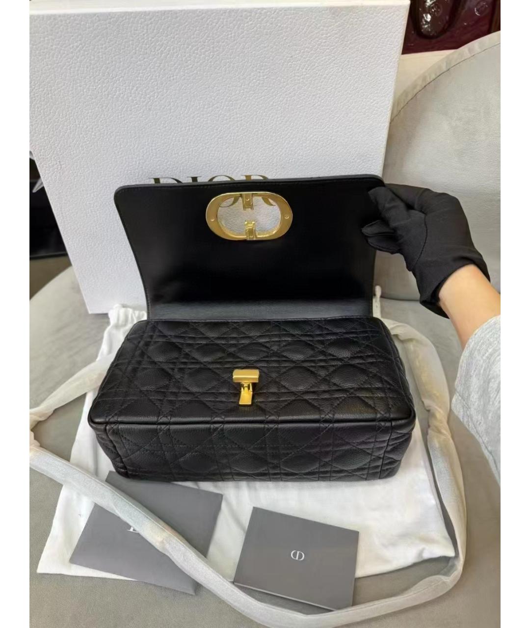 CHRISTIAN DIOR Черная кожаная сумка через плечо, фото 4