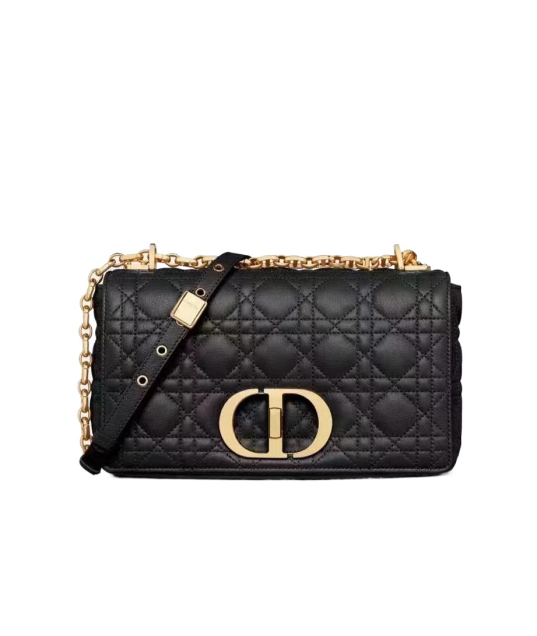 CHRISTIAN DIOR Черная кожаная сумка через плечо, фото 1