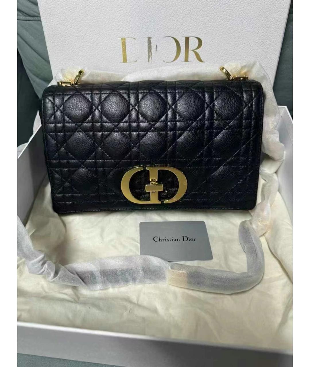 CHRISTIAN DIOR Черная кожаная сумка через плечо, фото 2