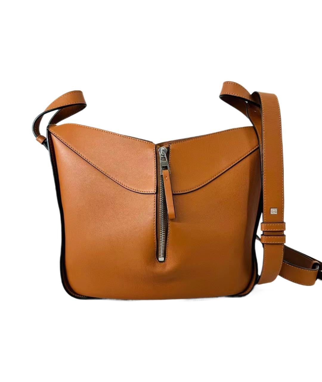 LOEWE Коричневая кожаная сумка через плечо, фото 1