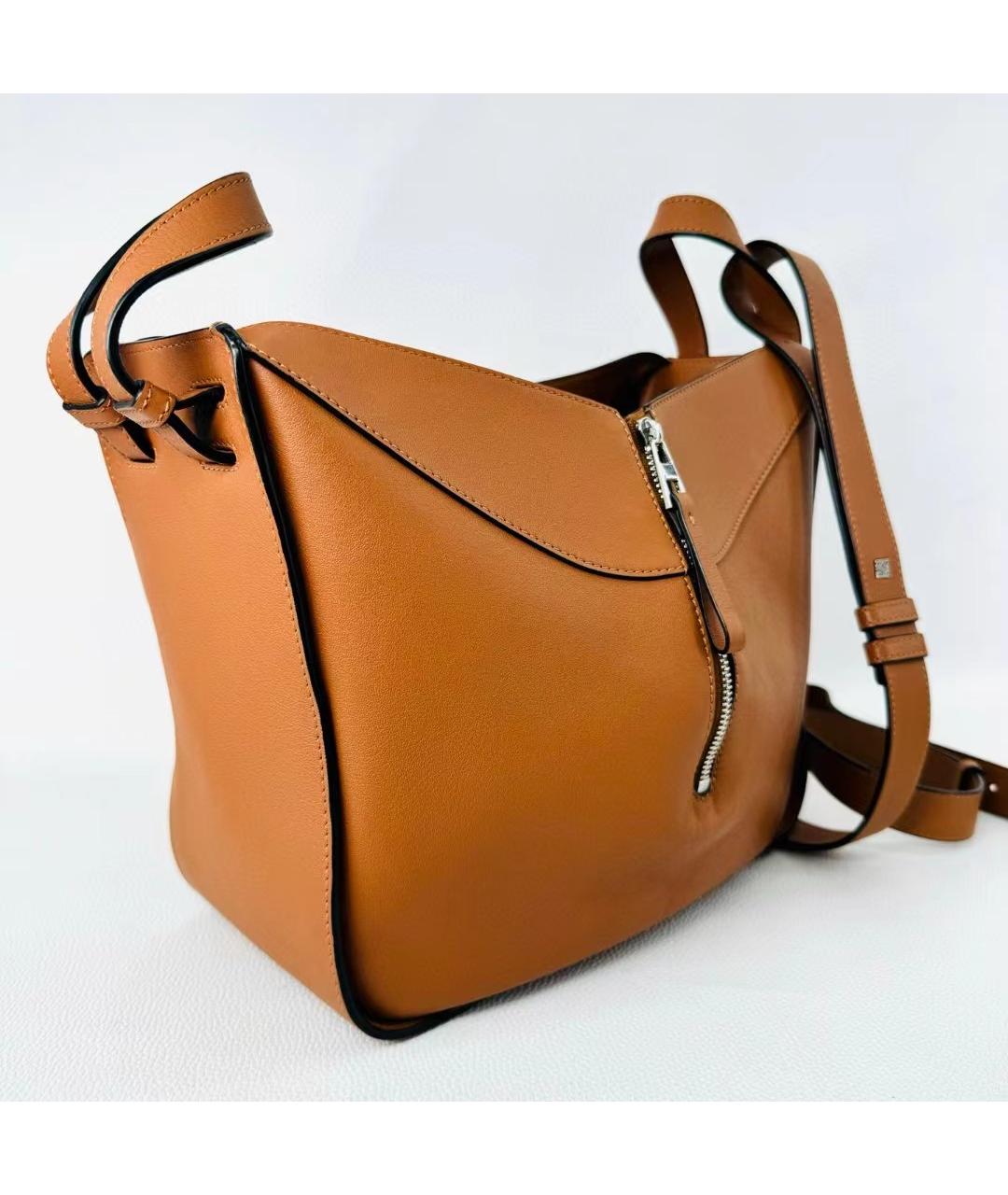 LOEWE Коричневая кожаная сумка через плечо, фото 4