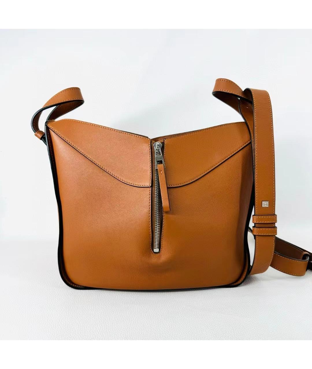 LOEWE Коричневая кожаная сумка через плечо, фото 2