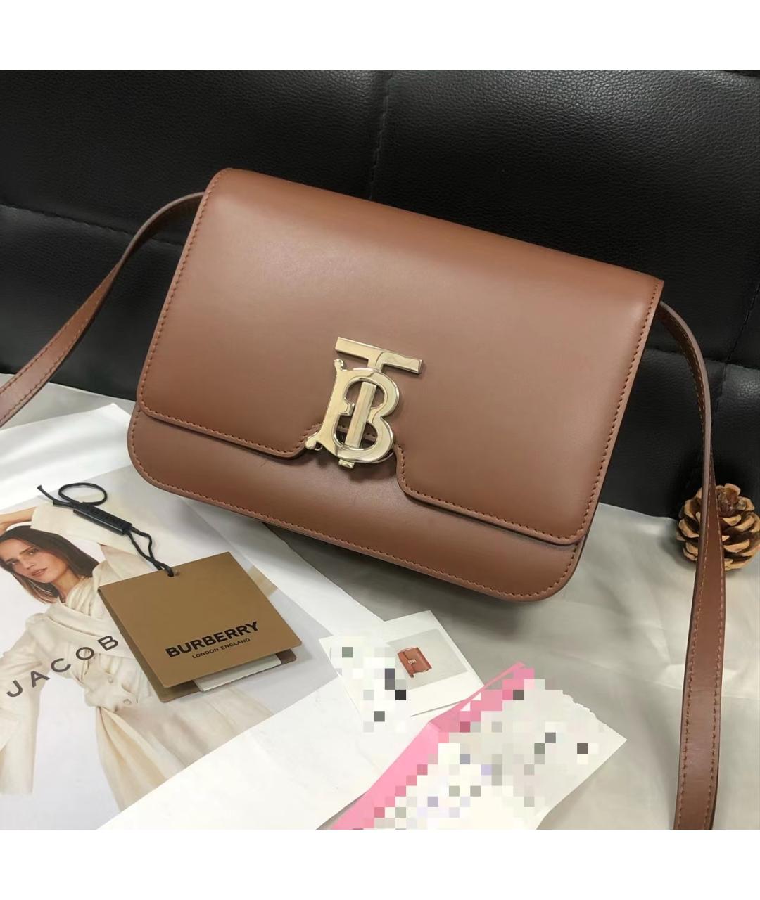 BURBERRY Коричневая кожаная сумка через плечо, фото 2