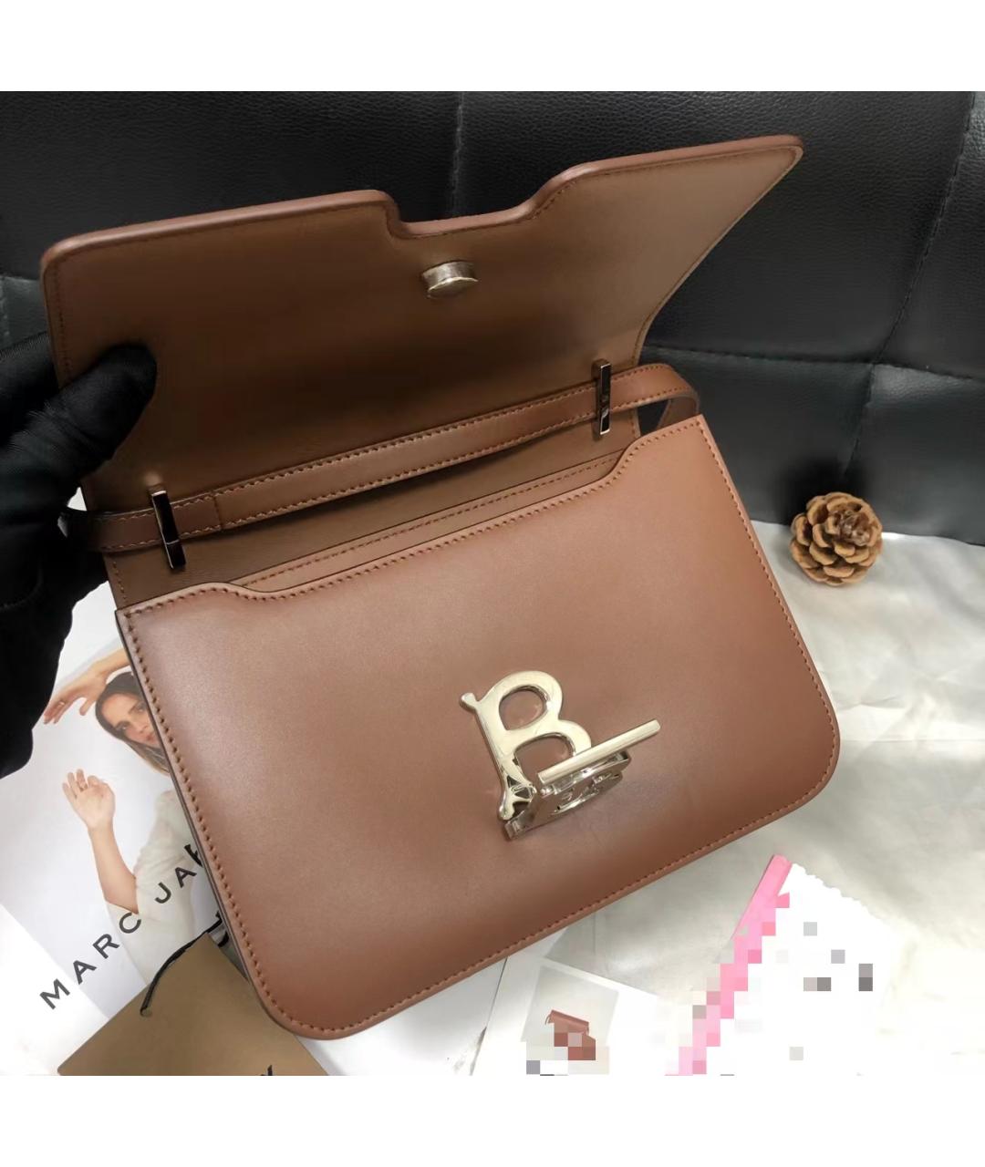 BURBERRY Коричневая кожаная сумка через плечо, фото 7