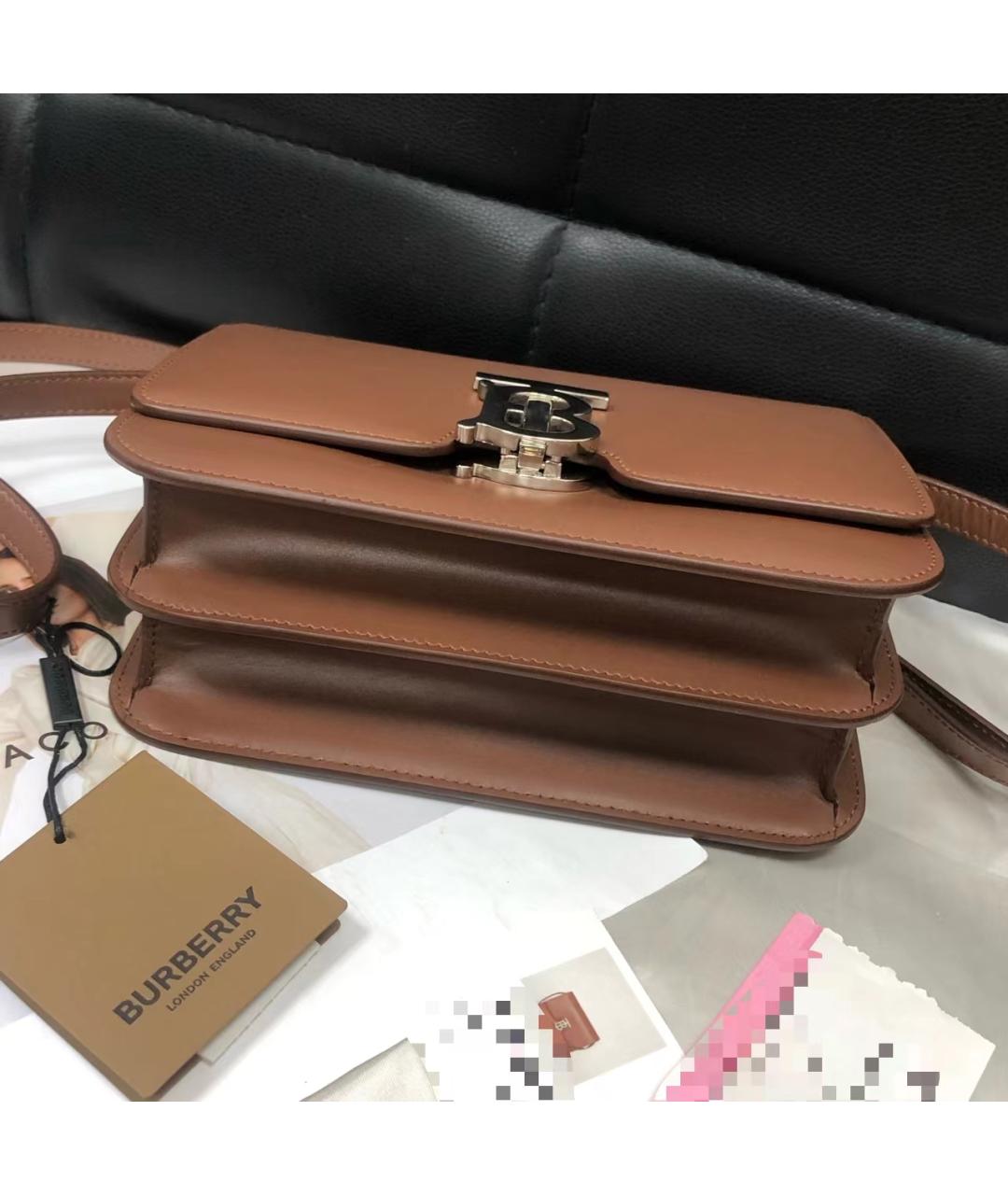 BURBERRY Коричневая кожаная сумка через плечо, фото 4