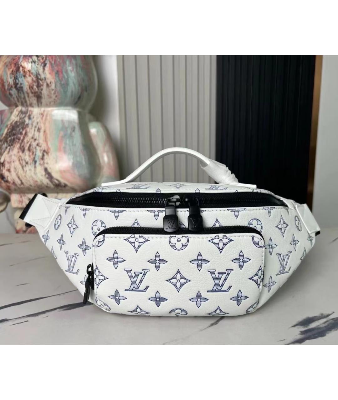 LOUIS VUITTON Белая кожаная поясная сумка, фото 4