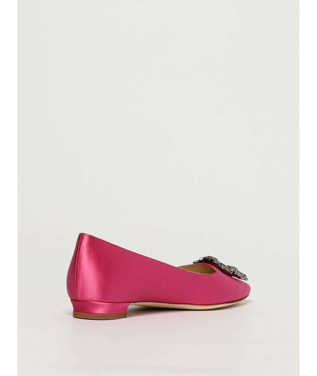 MANOLO BLAHNIK Розовые текстильные балетки, фото 3