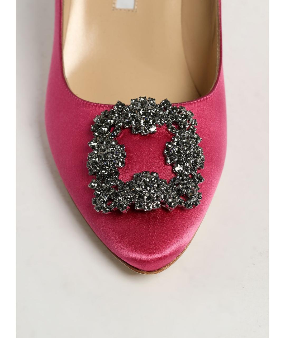 MANOLO BLAHNIK Розовые текстильные туфли, фото 4