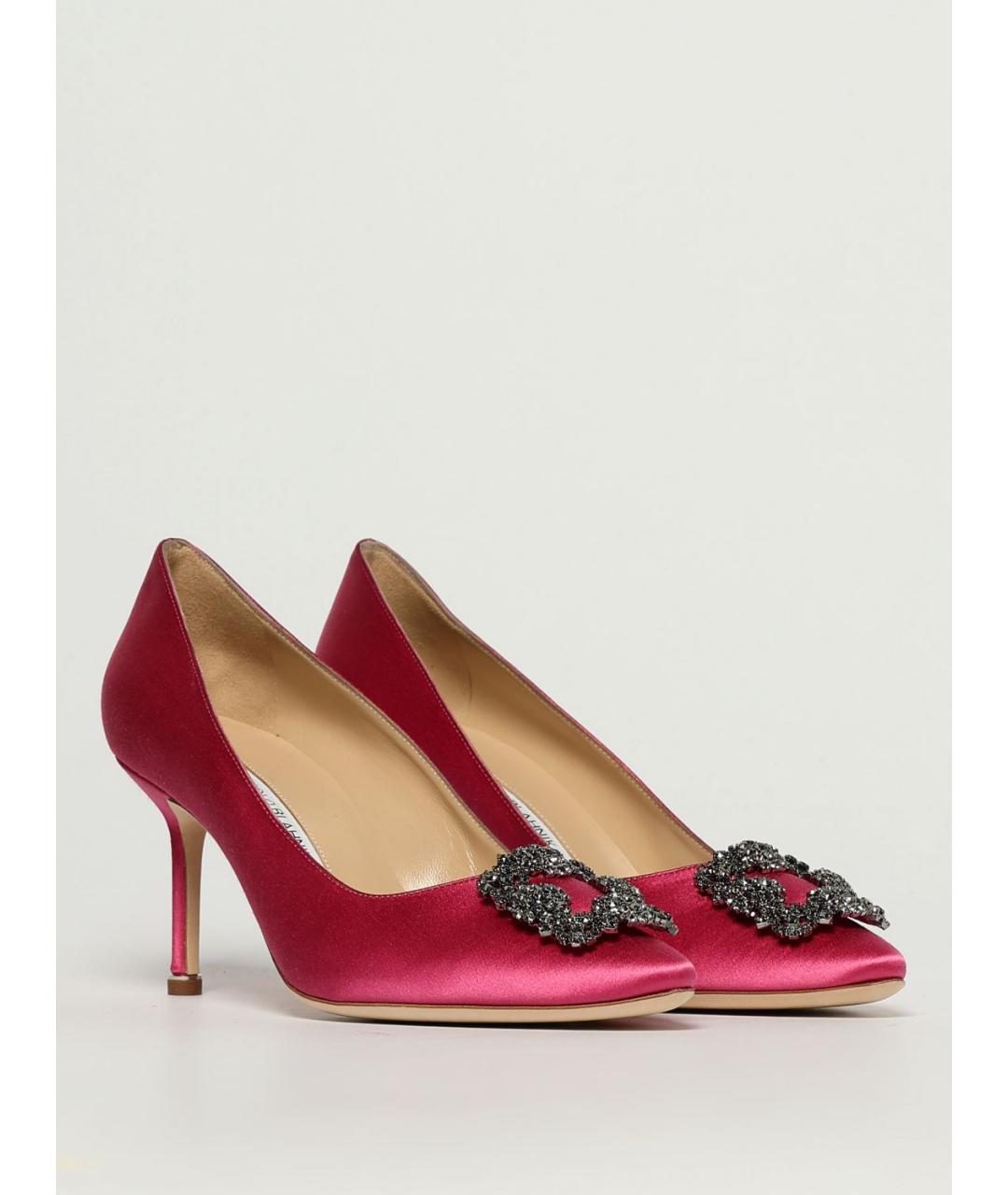 MANOLO BLAHNIK Розовые текстильные туфли, фото 2