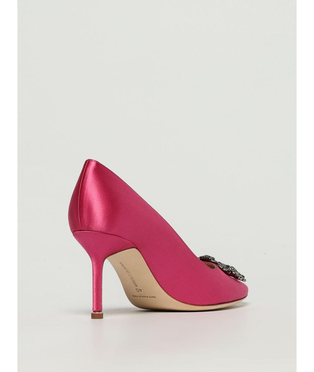 MANOLO BLAHNIK Розовые текстильные туфли, фото 3