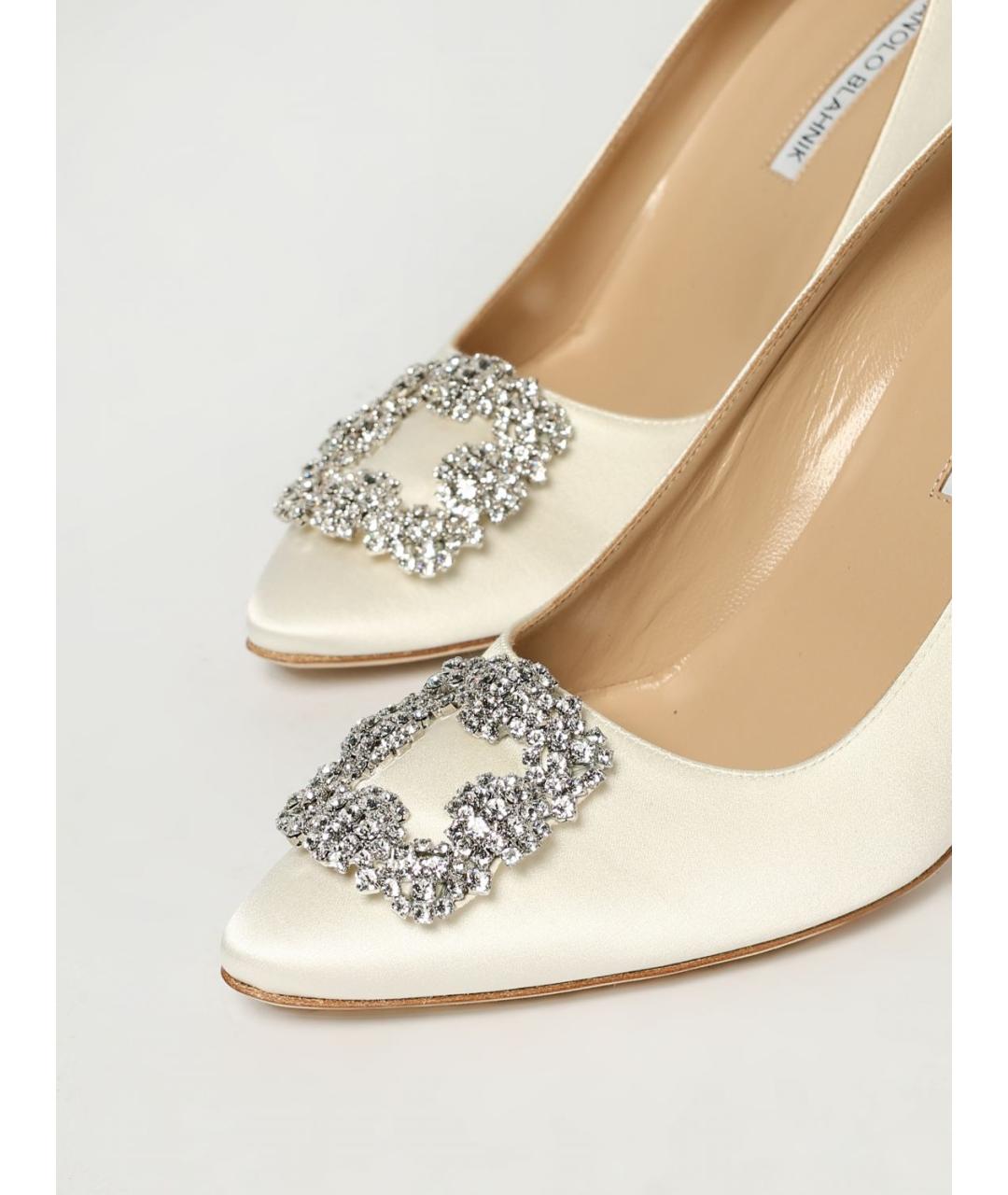 MANOLO BLAHNIK Белые текстильные туфли, фото 4