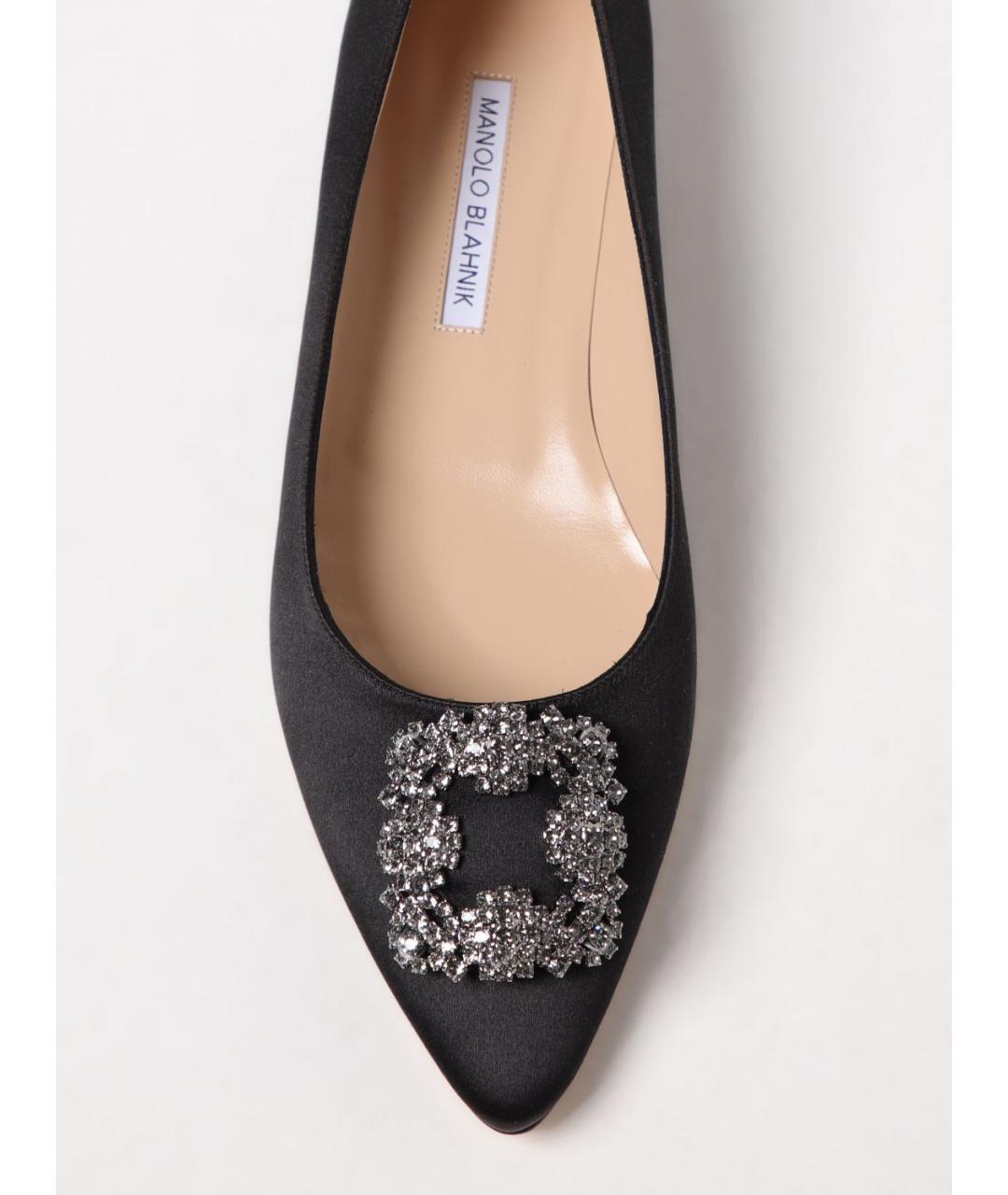 MANOLO BLAHNIK Черные текстильные балетки, фото 4