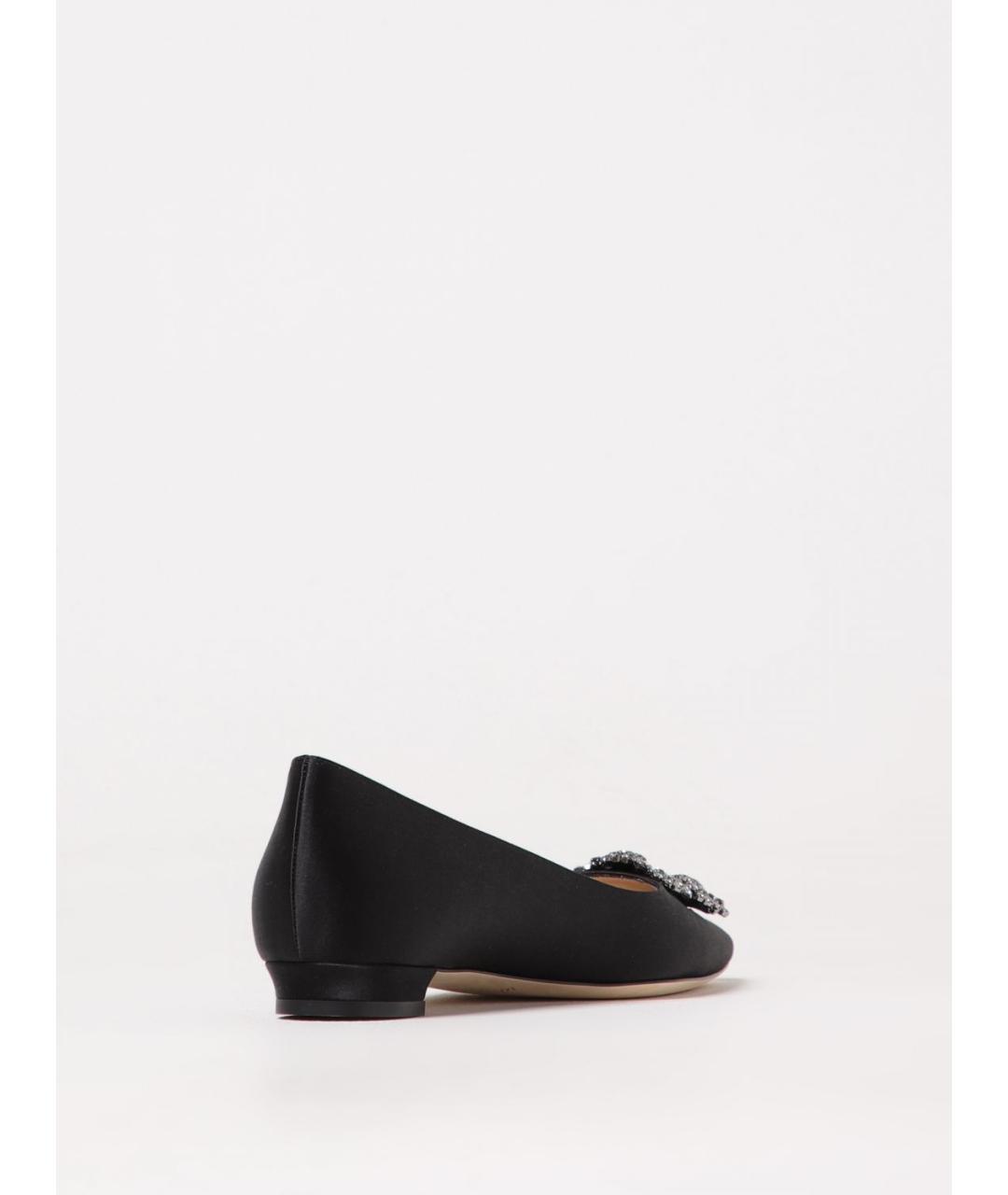 MANOLO BLAHNIK Черные текстильные балетки, фото 3