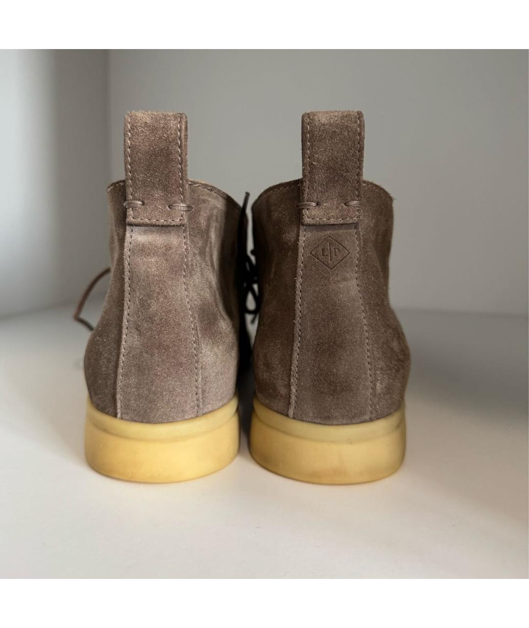 LORO PIANA Серые замшевые лоферы, фото 2