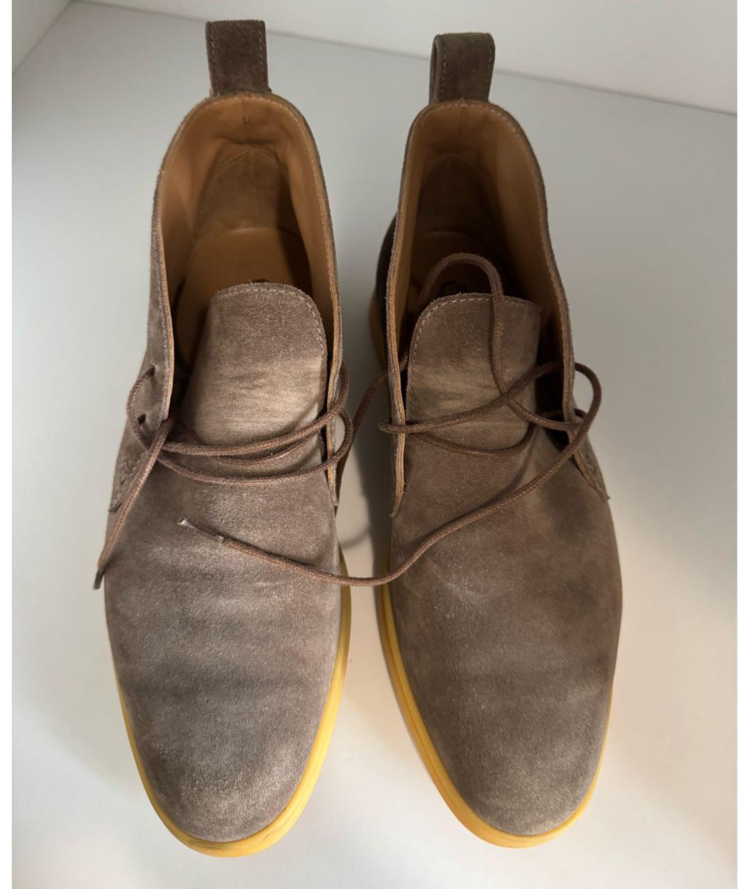 LORO PIANA Серые замшевые лоферы, фото 7