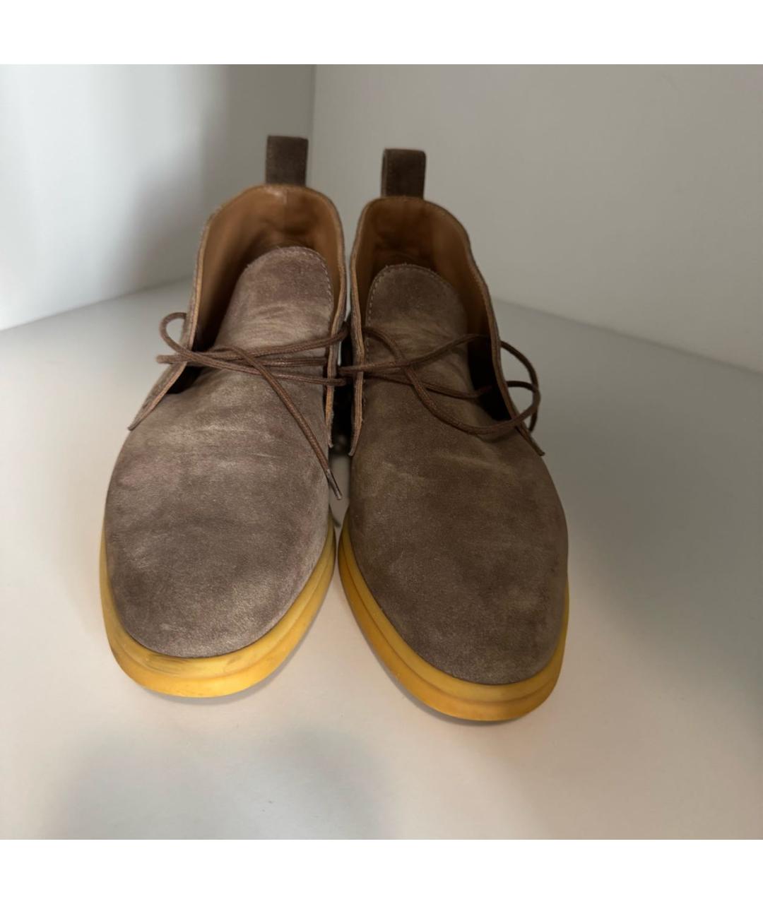 LORO PIANA Серые замшевые лоферы, фото 6