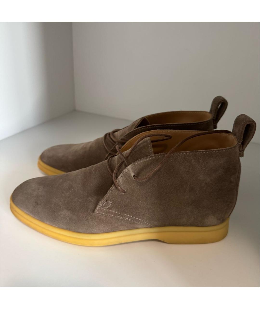 LORO PIANA Серые замшевые лоферы, фото 3